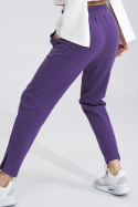 Spodnie damskie sportowe z gumą w pasie bawełniane fioletowe M778