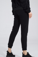 Spodnie damskie dresowe sportowe z gumą w pasie bawełna czarne M779