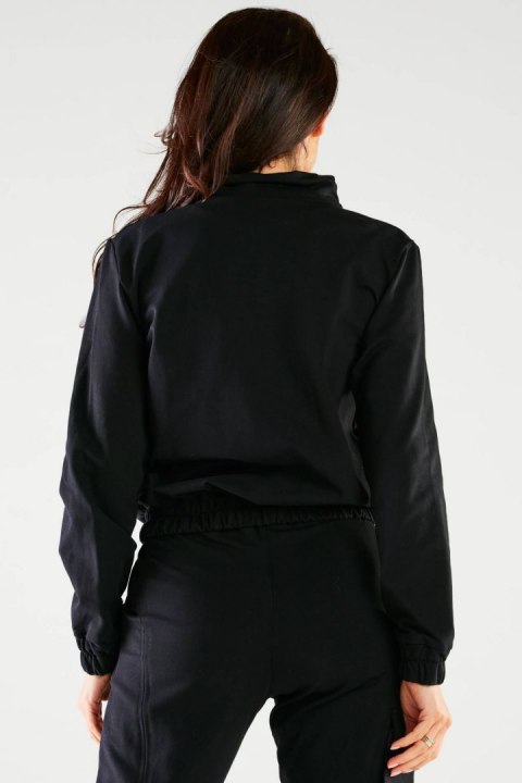 Bluza damska dresowa rozpinana bawełniana z kieszeniami czarna M246 Bluza damska dresowa rozpinana bawełniana z kieszeniami czarna M246
