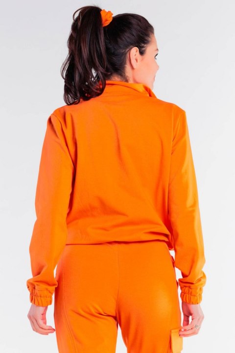 Bluza damska dresowa rozpinana bawełniana z kieszeniami pomarańczowa M246 Bluza damska dresowa rozpinana bawełniana z kieszeniami pomarańczowa M246