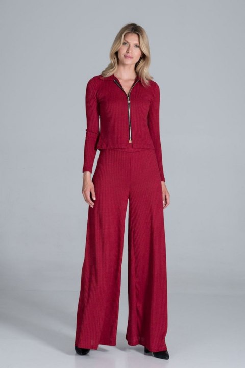 Bluza damska krótka rozpinana lejąca z wiskozą czerwona M823 Bluza damska krótka rozpinana lejąca z wiskozą czerwona M823