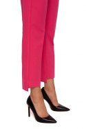 Spodnie damskie z prostymi nogawkami w kant różowe me603