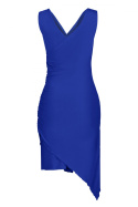 Sukienka asymetryczna ołówkowa bez rękawów z dekoltem V niebieska L M053