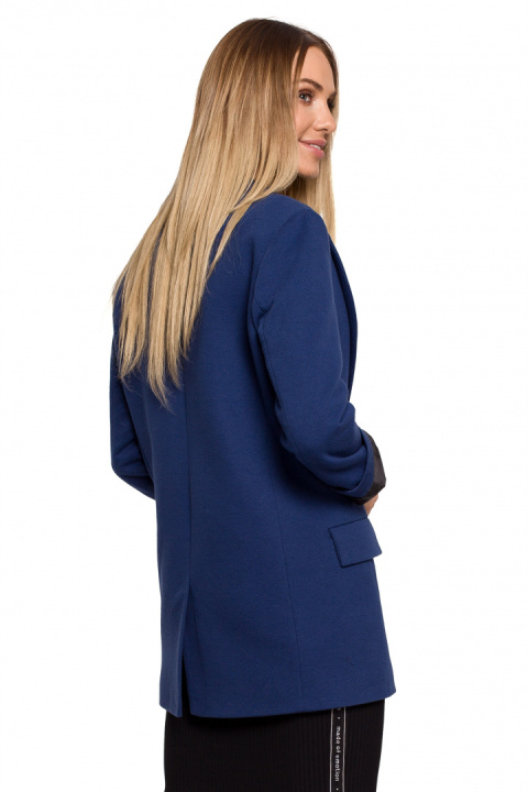 Żakiet damski boyfriend dzianinowy oversize bez zapięcia atramentowy me612 Żakiet damski boyfriend dzianinowy oversize bez zapięcia atramentowy me612