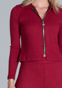Bluza damska krótka rozpinana lejąca z wiskozą czerwona M823