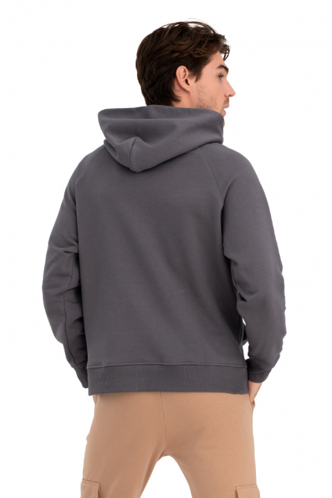 Bluza damska kangurka dresowa z kapturem i ściągaczem antracytowa B198 Bluza damska kangurka dresowa z kapturem i ściągaczem antracytowa B198