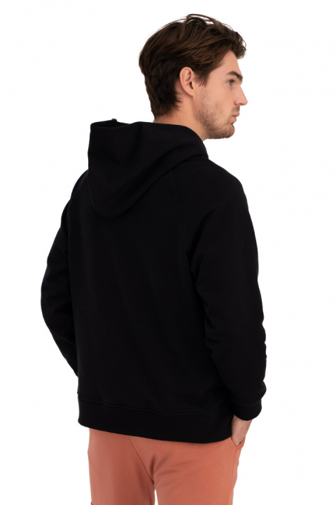 Bluza damska kangurka dresowa z kapturem i ściągaczem czarna B198 Bluza damska kangurka dresowa z kapturem i ściągaczem czarna B198