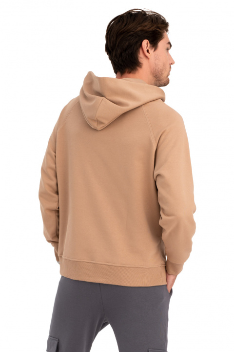 Bluza damska kangurka dresowa z kapturem i ściągaczem orzechowa B198 Bluza damska kangurka dresowa z kapturem i ściągaczem orzechowa B198
