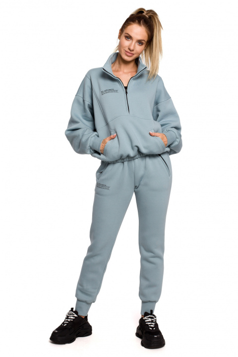 Bluza damska luźna rozpinana z kołnierzem i gumą agawa me616 Bluza damska luźna rozpinana z kołnierzem i gumą agawa me616