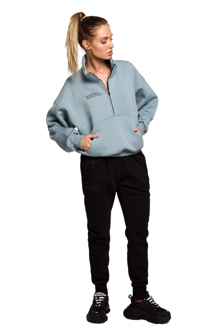 Bluza damska luźna rozpinana z kołnierzem i gumą agawa me616 Bluza damska luźna rozpinana z kołnierzem i gumą agawa me616