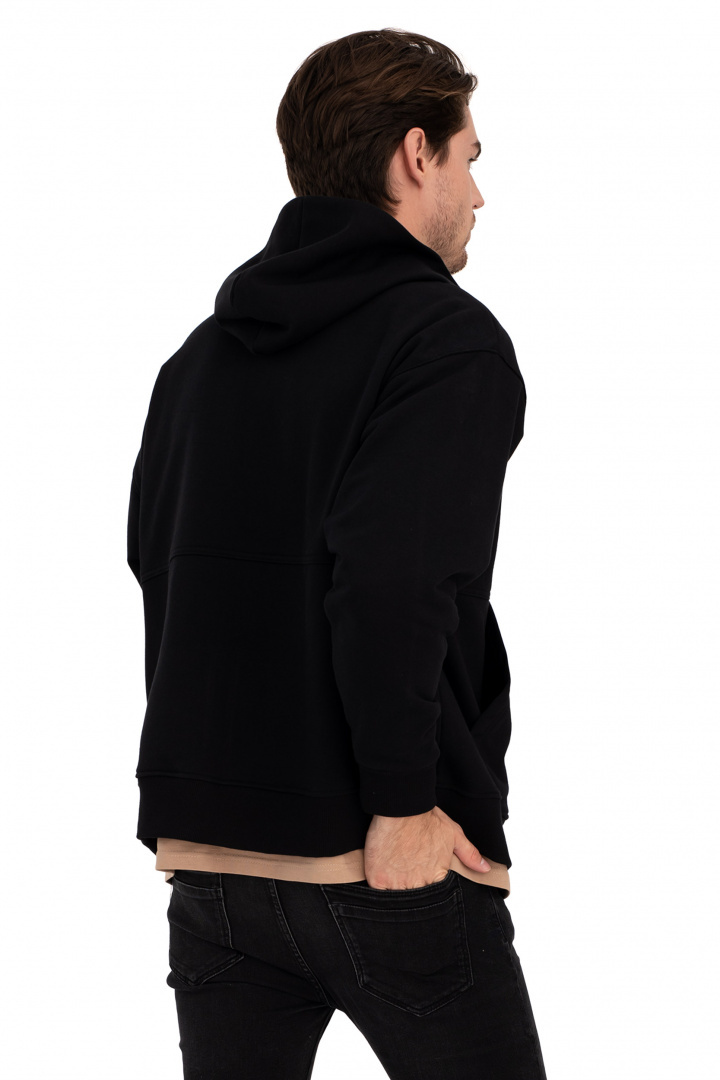 Bluza damska rozpinana kangurka dresowa z kapturem czarna B199 Bluza damska rozpinana kangurka dresowa z kapturem czarna B199