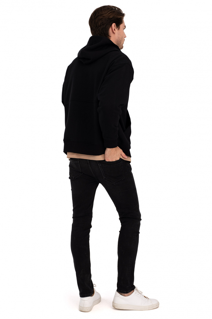 Bluza damska rozpinana kangurka dresowa z kapturem czarna B199 Bluza damska rozpinana kangurka dresowa z kapturem czarna B199