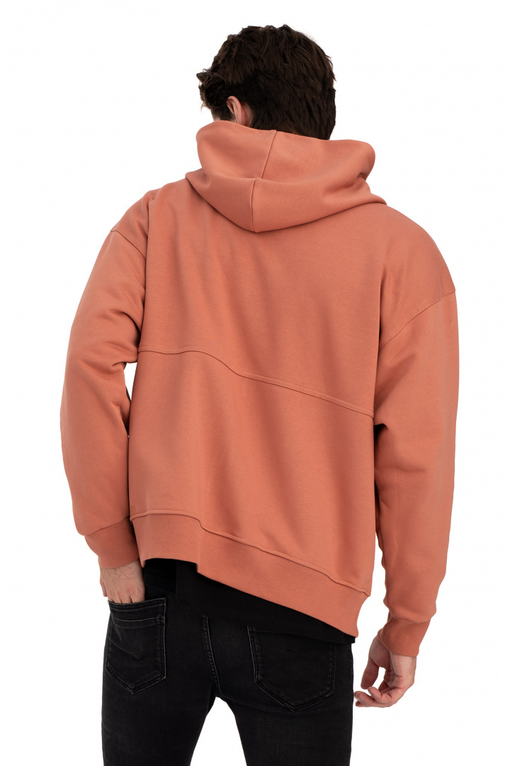 Bluza damska rozpinana kangurka dresowa z kapturem ceglasta B199 Bluza damska rozpinana kangurka dresowa z kapturem ceglasta B199