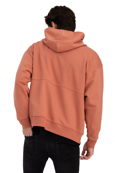 Bluza damska rozpinana kangurka dresowa z kapturem ceglasta B199 Bluza damska rozpinana kangurka dresowa z kapturem ceglasta B199