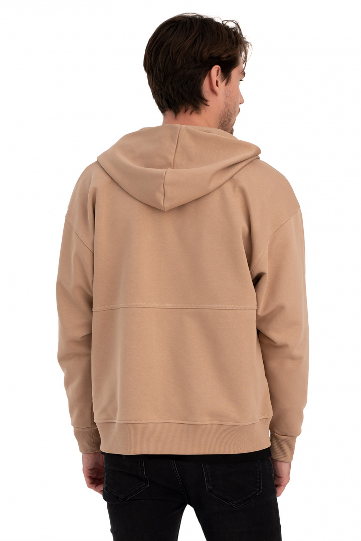 Bluza damska rozpinana kangurka dresowa z kapturem orzechowa B199 Bluza damska rozpinana kangurka dresowa z kapturem orzechowa B199