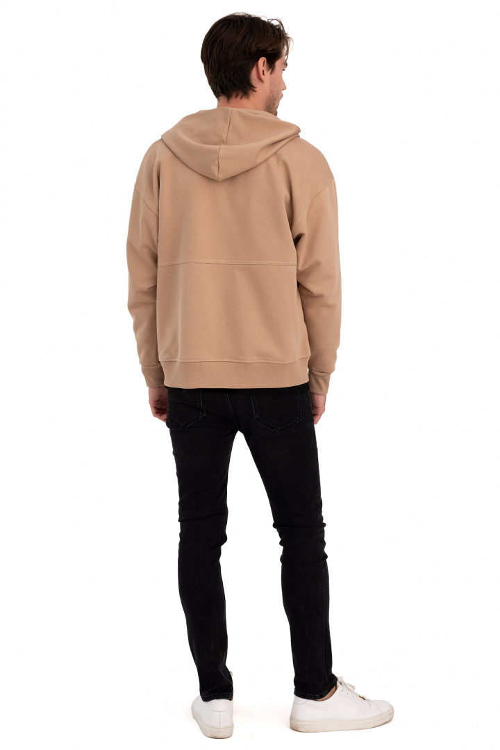 Bluza damska rozpinana kangurka dresowa z kapturem orzechowa B199 Bluza damska rozpinana kangurka dresowa z kapturem orzechowa B199