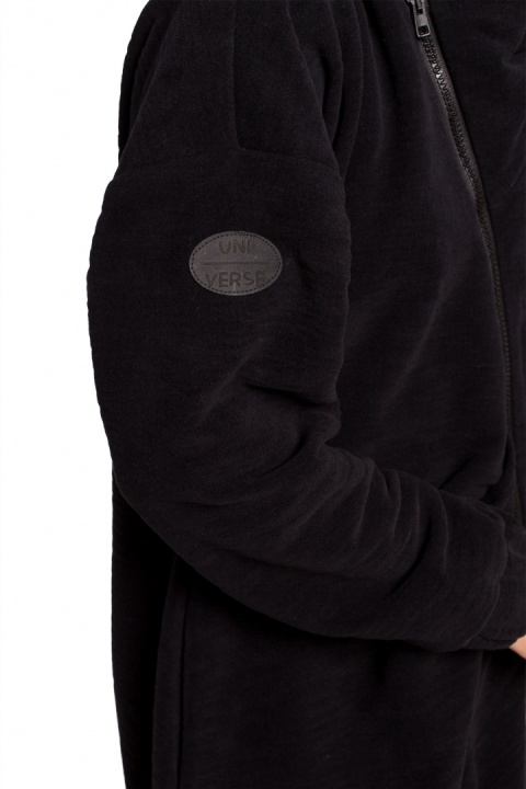 Bluza damska oversize długa rozpinana z kapturem czarna B203 Bluza damska oversize długa rozpinana z kapturem czarna B203