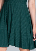 Sukienka mini lejąca z wiskozy krótki rękaw i dekolt V zielona M821