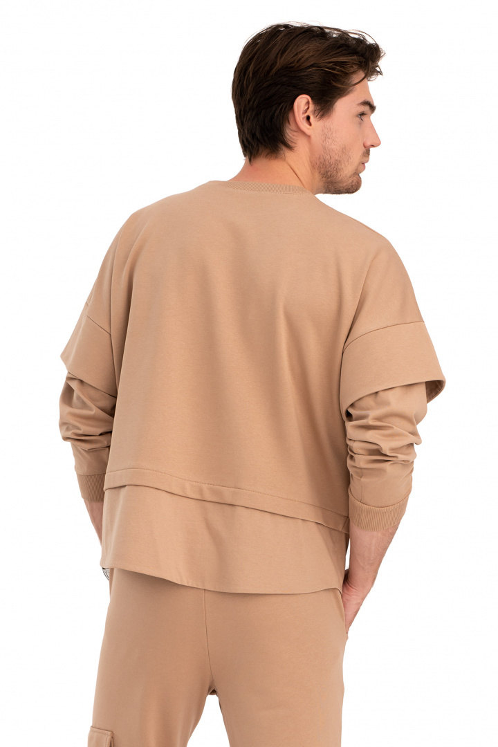 Bluza damska warstwowa ze ściagaczem dzianinowa orzechowa B205 Bluza damska warstwowa ze ściagaczem dzianinowa orzechowa B205