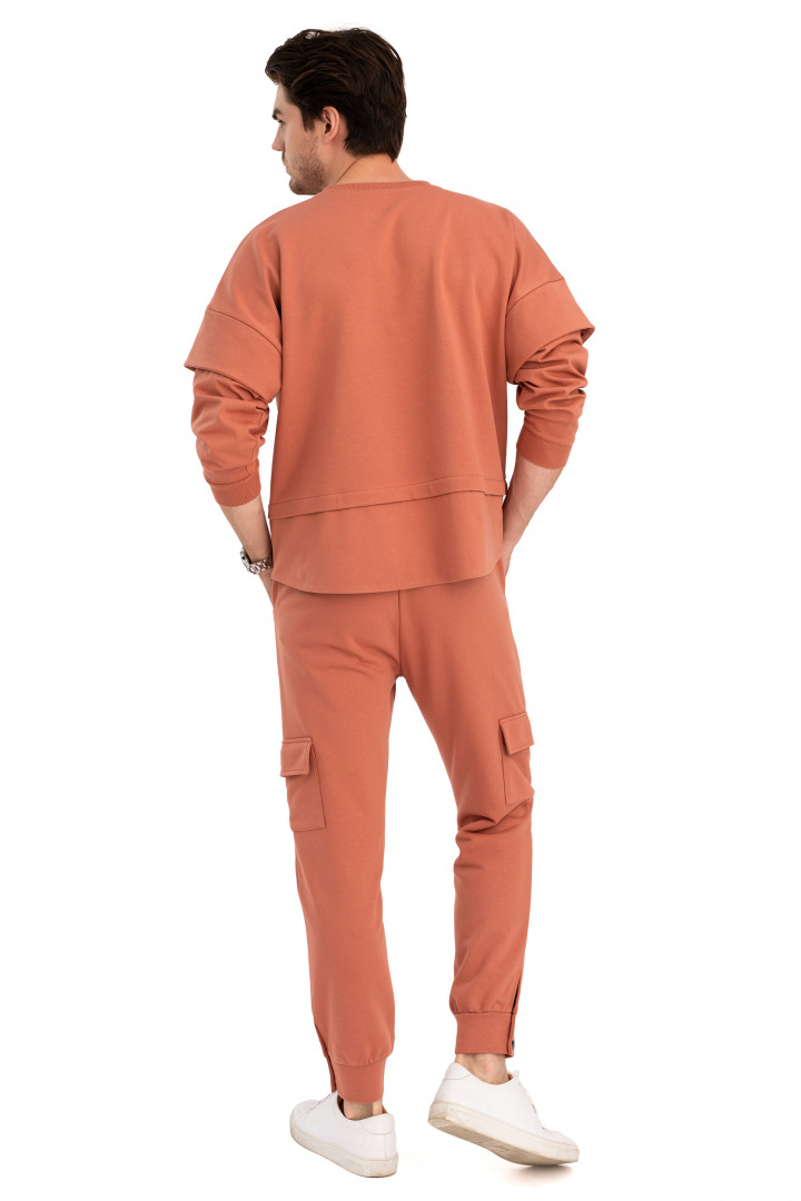 Bluza damska warstwowa ze ściagaczem dzianinowa ceglasta B205 Bluza damska warstwowa ze ściagaczem dzianinowa ceglasta B205
