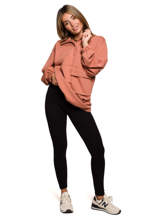 Legginsy damskie sportowe prążkowane z gumką w pasie czarne B213 Legginsy damskie sportowe prążkowane z gumką w pasie czarne B213