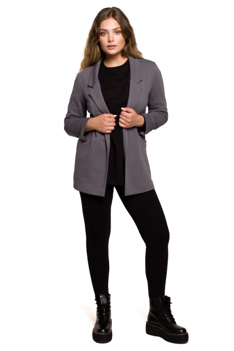 Żakiet damski boyfriend oversize luźny dresowy antracytowy B211 Żakiet damski boyfriend oversize luźny dresowy antracytowy B211