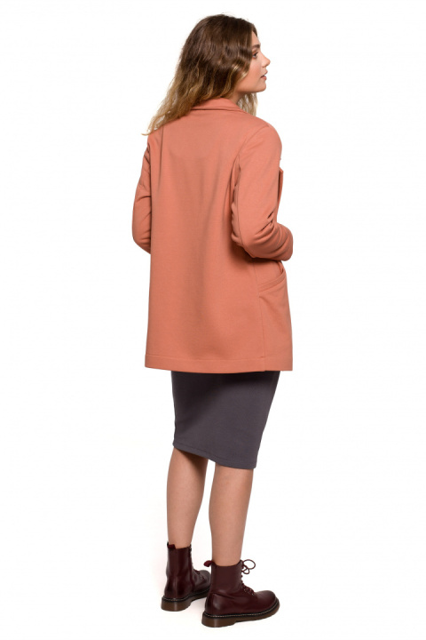 Żakiet damski boyfriend oversize luźny dresowy ceglasty B211 Żakiet damski boyfriend oversize luźny dresowy ceglasty B211