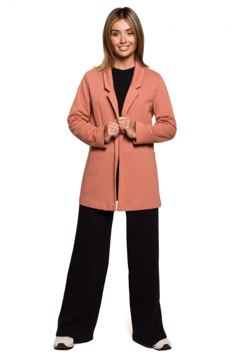 Żakiet damski boyfriend oversize luźny dresowy ceglasty B211 Żakiet damski boyfriend oversize luźny dresowy ceglasty B211
