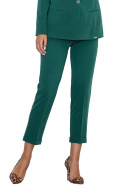 Eleganckie spodnie damskie na kant z gumką w pasie zielone M M552