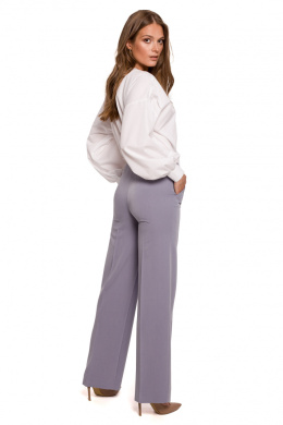 Spodnie damskie eleganckie proste nogawki na kant gołębie K114