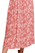 Sukienka maxi z wiskozy z nadrukiem dekoltem V długi rękaw m3 K119