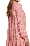 Sukienka mini rozkloszowana z wiskozy z falbaną dekolt V m3 K121