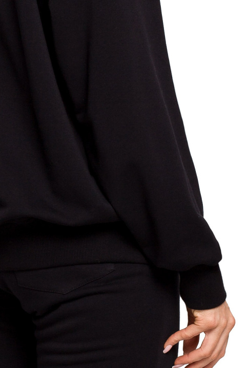Bluza damska dzianinowa dresowa oversize rozpinana czarna me614 Bluza damska dzianinowa dresowa oversize rozpinana czarna me614