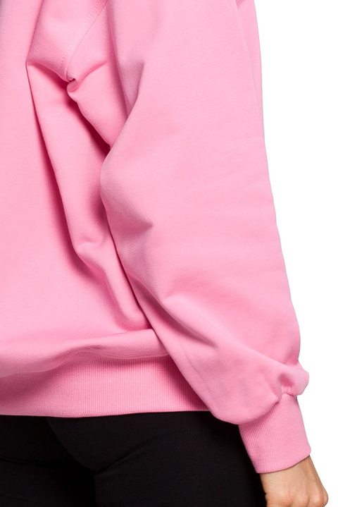 Bluza damska dzianinowa dresowa oversize rozpinana różowa me614 Bluza damska dzianinowa dresowa oversize rozpinana różowa me614
