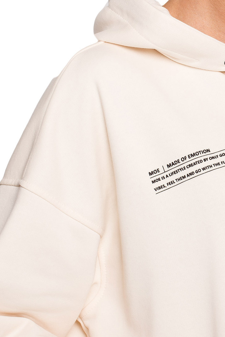 Bluza damska dzianinowa dresowa oversize rozpinana waniliowa me614 Bluza damska dzianinowa dresowa oversize rozpinana waniliowa me614