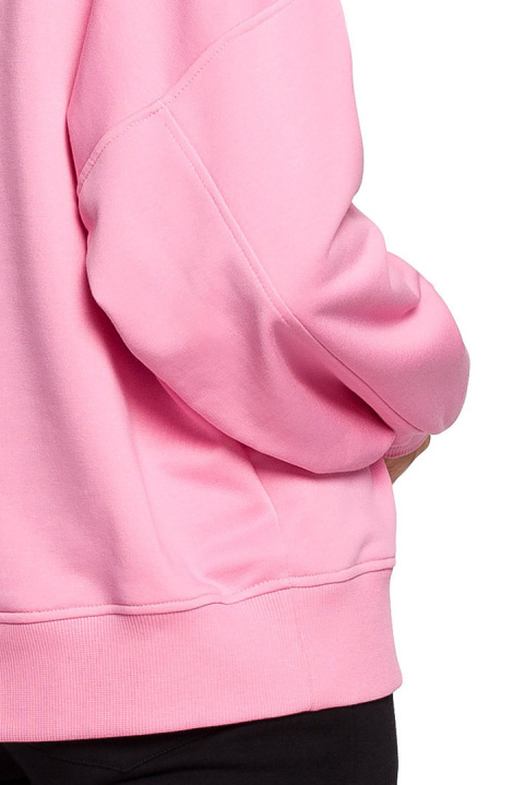 Bluza damska dzianinowa oversize dresowa z nadrukiem różowa me613 Bluza damska dzianinowa oversize dresowa z nadrukiem różowa me613