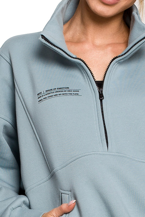 Bluza damska luźna rozpinana z kołnierzem i gumą agawa me616 Bluza damska luźna rozpinana z kołnierzem i gumą agawa me616
