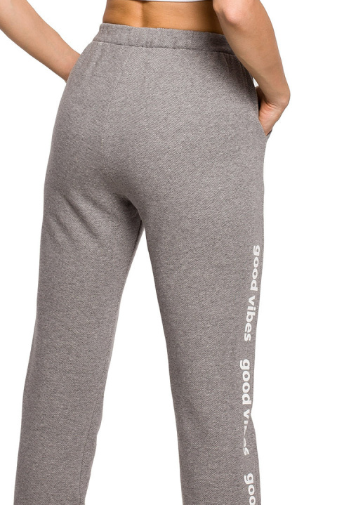 Spodnie damskie joggery dresowe dzianinowe z gumką szare me621 Spodnie damskie joggery dresowe dzianinowe z gumką szare me621
