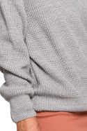 Sweter damski bezrękawnik luźny z dekoltem V szary BK076
