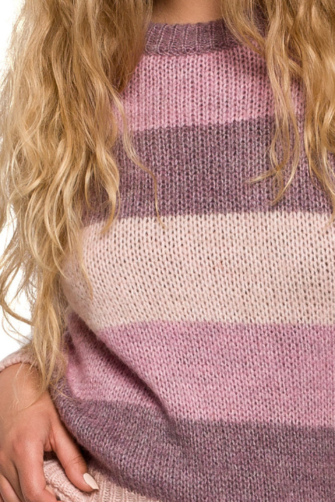 Sweter damski w kolorowe paski do bioder wielokolorowy m3 BK071 Sweter damski w kolorowe paski do bioder wielokolorowy m3 BK071