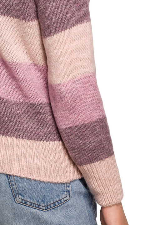 Sweter damski w kolorowe paski do bioder wielokolorowy m3 BK071 Sweter damski w kolorowe paski do bioder wielokolorowy m3 BK071