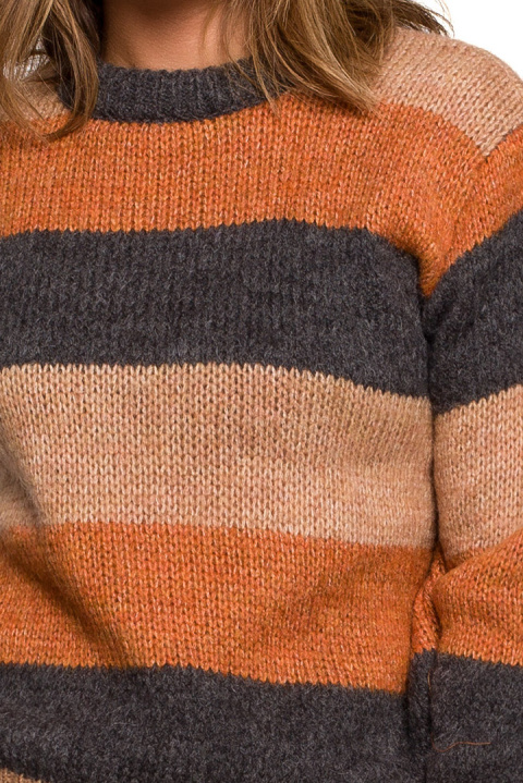 Sweter damski w kolorowe paski do bioder wielokolorowy m4 BK071 Sweter damski w kolorowe paski do bioder wielokolorowy m4 BK071