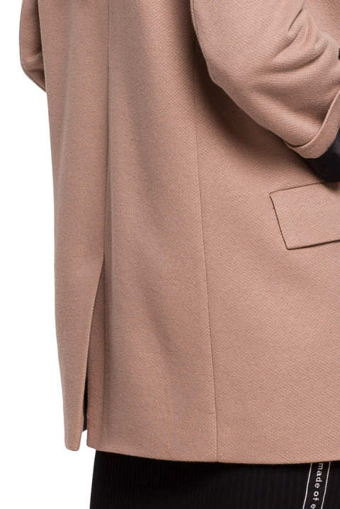 Żakiet damski boyfriend dzianinowy oversize bez zapięcia cappuccino me612 Żakiet damski boyfriend dzianinowy oversize bez zapięcia cappuccino me612