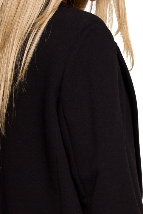 Żakiet damski boyfriend dzianinowy oversize bez zapięcia czarny me612 Żakiet damski boyfriend dzianinowy oversize bez zapięcia czarny me612