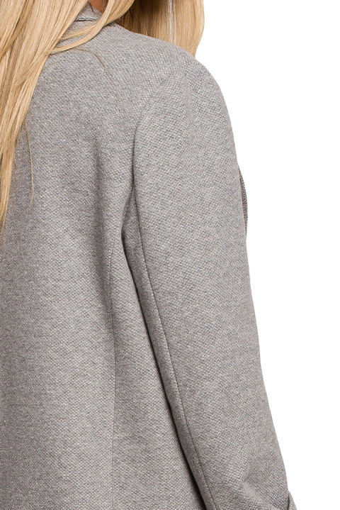 Żakiet damski boyfriend dzianinowy oversize bez zapięcia szary me612 Żakiet damski boyfriend dzianinowy oversize bez zapięcia szary me612