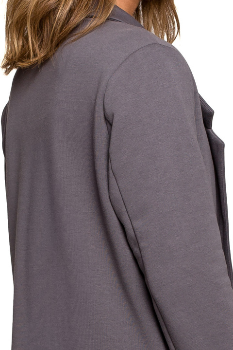 Żakiet damski boyfriend oversize luźny dresowy antracytowy B211 Żakiet damski boyfriend oversize luźny dresowy antracytowy B211