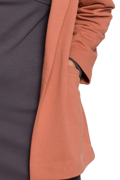 Żakiet damski boyfriend oversize luźny dresowy ceglasty B211 Żakiet damski boyfriend oversize luźny dresowy ceglasty B211