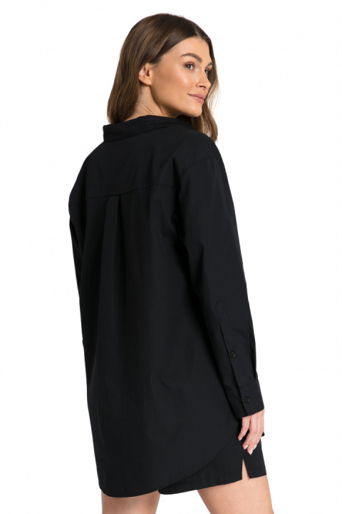 Koszula damska klasyczna boyfriend oversize zapinana czarna LA079 Koszula damska klasyczna boyfriend oversize zapinana czarna LA079