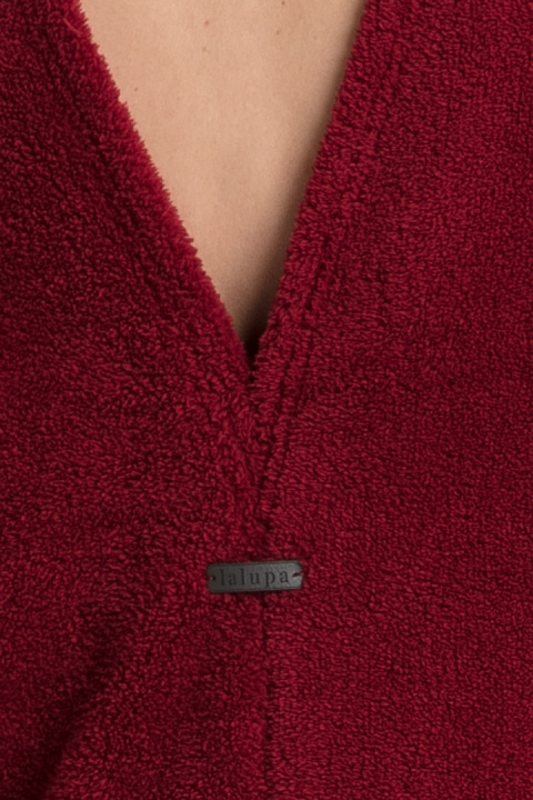 Bluza damska tunika pluszowa oversize dekolt z tyłu bordowa LA082 Bluza damska tunika pluszowa oversize dekolt z tyłu bordowa LA082