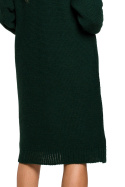 Sukienka swetrowa midi z golfem i długim rękawem zielona me634